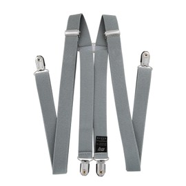 axy Braces for Men Wide 2.5 cm H Shape with 4 Braces Clips Extra Strong Adjustable Length, gray