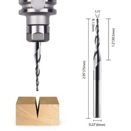 HOZLY Ball End Mill, Conical CNC Milling Cutter, Set of 2, R1.0 Spiral Groove Cutter Bit, 6 mm Shank, 2 Flutes End Mill, HRC55, 1.0 mm Radius CNC Carving Bits with AlTiN Coating for 2D/3D Engraving