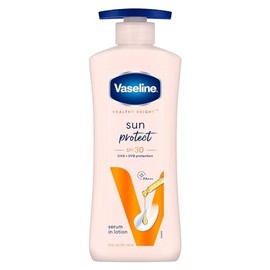 Locin corporal con proteccin solar Healthy Bright FPS 30 de 400 ml, humectante diario para piel seca, que proporciona una piel radiante y no grasosa  