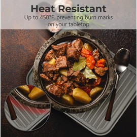 Silicone Trivets for Hot Pots and Pans (4 Pack) - Multipurpose Silicone Trivets for Hot Dishes and Hot Pot Holders (9 x 12 inch) - Silicone Heat Resistant Mats for Kitchen by Linda's Essentials (Grey)