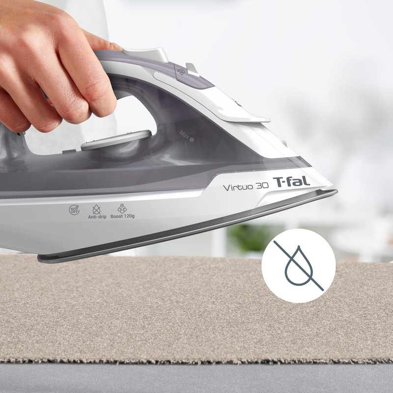 T-Fal Virtuo Steam Iron for Clothes with Retractable Cord, Portable