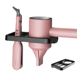 Velarionna Hair Dryer Holder Wall Mounted Hair Straightener Holder Adhesive Blow Dryer Holders Hairs Tool Organizer for Hairdryer Holders Storage(COLOR:black)