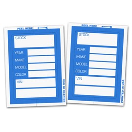 2-Pack of 100 Kleer-Bak Stock Stickers - Blue - Genuine Versa-Tag Kleer-Bak Car Dealership Stock Stickers (Blue)