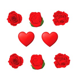 TYTUOO Valentine's Day Decorations Outdoor Garden Yard Sign with Stakes 8 Pcs Name Sign for Flowers (Red, One Size)