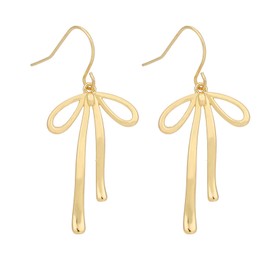 Mikovivi Goldene Schleifen Ohrringe, Süße Schleifen Ohrhänger Zarte Glänzende Lange Quaste Hängender Ohrschmuck für Frauen Modeschmuck Geschenk