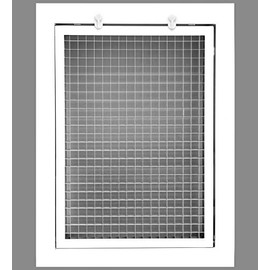 6" x 10" Cube Core Eggcrate Return Air Filter Grille for 1" Filter - Aluminum - White [Outer Dimensions: 8.5" x 12.5]
