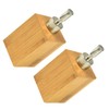 Alipis Bamboo Stainless Steel Pump Bottles 2 Pcs Refillable Soap