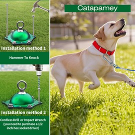 Catapamey Dog Tie Out Stake,360°Swivel Run Anchors-Dog Runner for Yard Suitable for Large,Weighing Up to 200 LBS-Stake to Tether Long Leash and Cable- Stakes for Outside