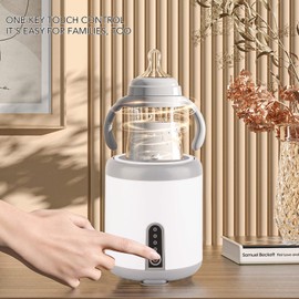 Mezclador de Biberones para Bebés, Coctelera Portátil Inteligente Automática para Biberones de Leche con Ranura de Silicona para Viajes (Perla blanca)