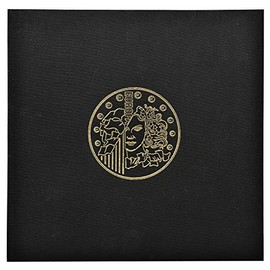 Exacompta 96101E Premium Numismatic Coin Album with 5 Pages for 43 Coins Each in 20, 25 and 30 mm, Separated by Red Tabs, Coin Album Scrapbook Ring Binder Black