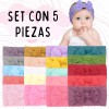 Veraly Set Diademas Niñas Bebes Turbante Moño Banda Elástica Moda