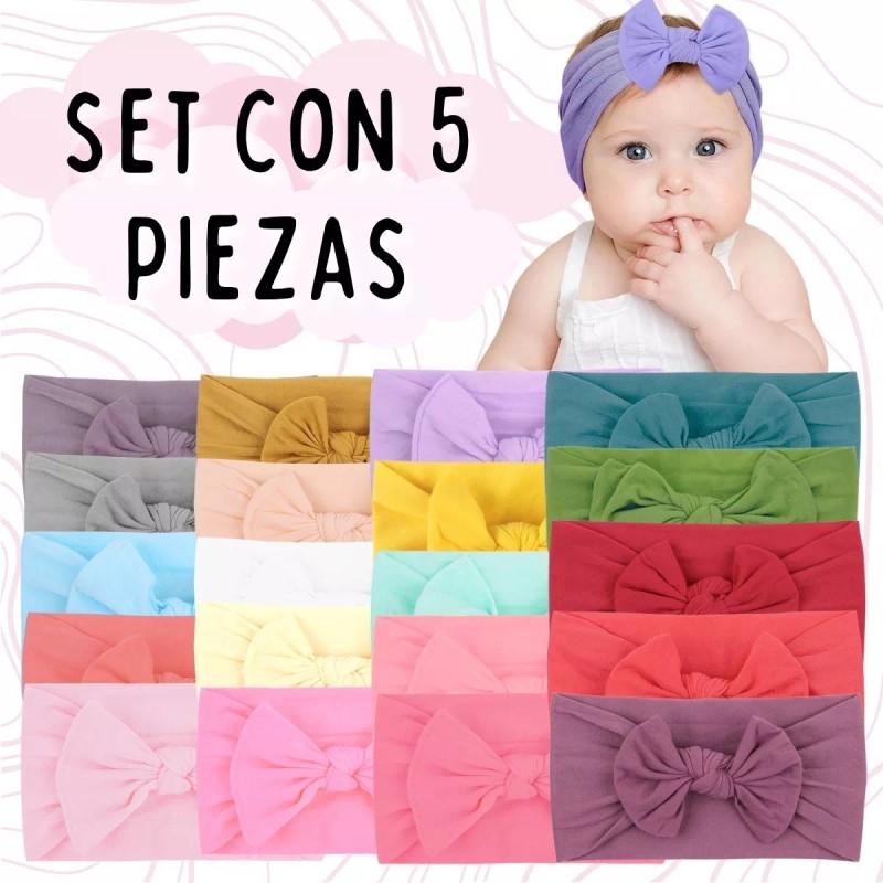 Veraly Set Diademas Niñas Bebes Turbante Moño Banda Elástica Moda
