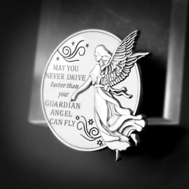 Anwlki Car Guardian Angel Visor Clip Guardian Angel Medal Accessories Bless Driving Safety Religious Gift for Parent, Family, Friend, Driver (2)
