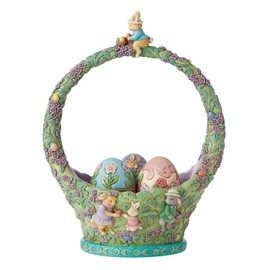Enesco Jim Shore Bunnies Egg Hunt Easter Basket, Figurine, 9.25in H