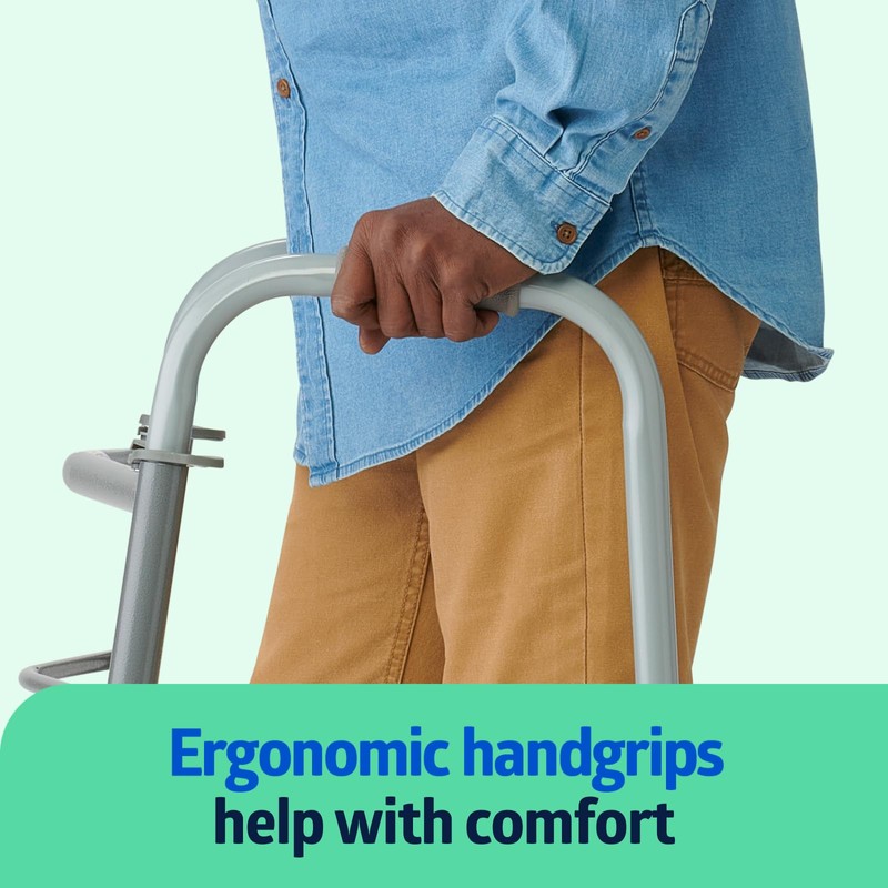 Medline Lightweight Folding Walkers for Seniors, Adults with 5” Wheels,