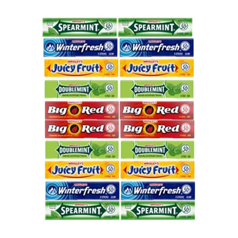 Wrigley's Chewing Gum Assortment 40 Packs - 8 packs of
