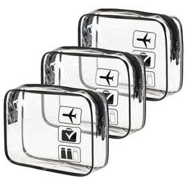 MODENGKONGJIAN TSA 4종 사이즈 여성 3개의 가방 승인 남성용 투명 가방 [STBlack(2Pack with handle+180 Open)] MODENGKONGJIAN TSA 4-Piece Size Women's 3 Bags Approved Men's Transparent Bag [STBlack(2Pack with handle+180 Open)]