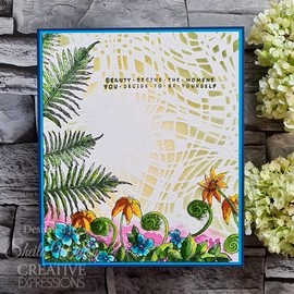 KatKin Krafts Square Abstraction 7 in x 7 in Stencil, Cream, 7 x 7 in