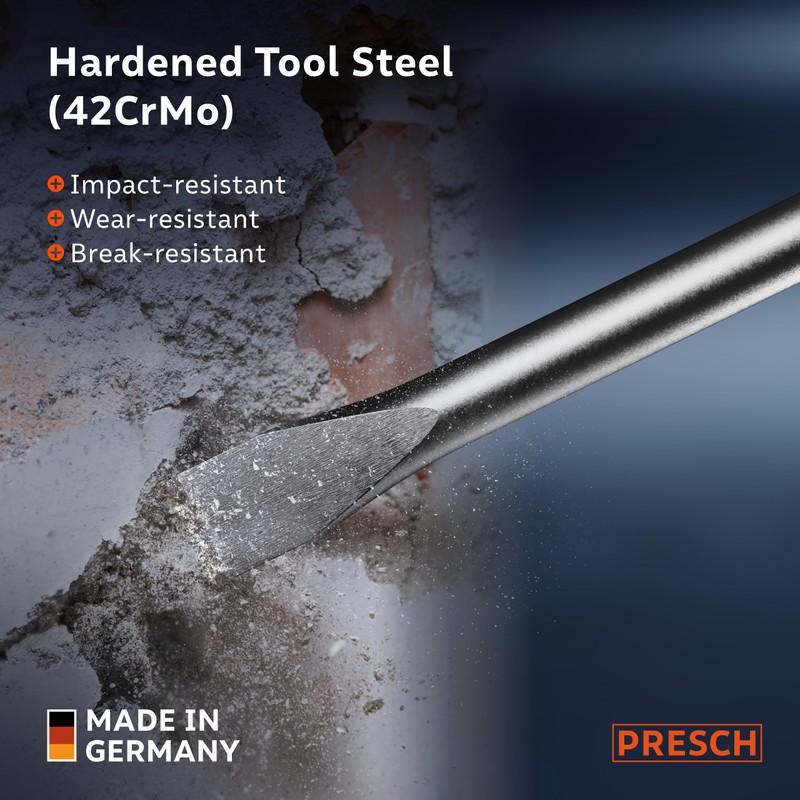 Presch SDS-Plus Chisel Set 3-Piece - Complete Set of Flat