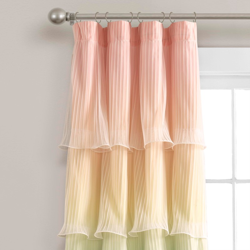 Lush Decor Rainbow Ombre Nerina Window Curtain Panel Pair, 36"