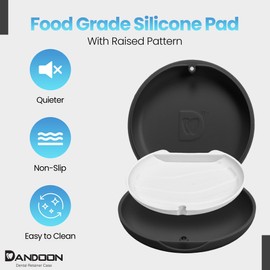 Dandoon Dental Retainer Case – Ventilated with Magnetic Lid and Silicone Pad, Quiet Non-Slip Slim Design – Includes Free Aligner Removal Tool & Chewies – Fits Most Aligners & Mouth Guards (Charcoal)