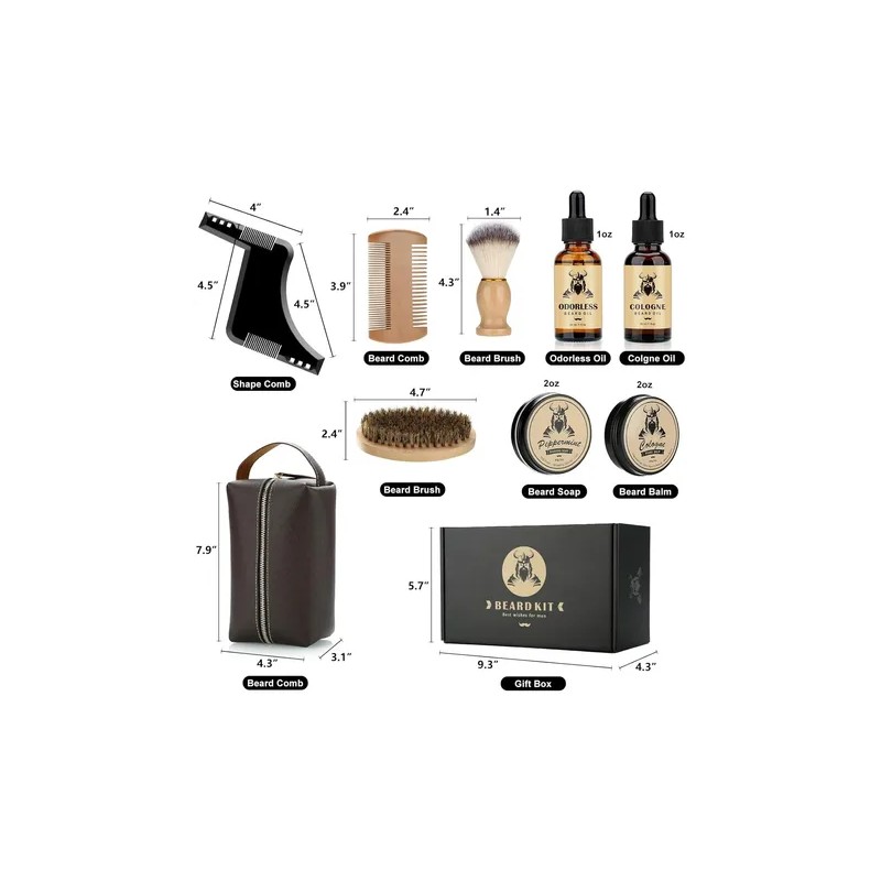Kit De Cuidado De Barba Para Hombres, Set Definitivo De