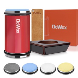 DOWOX Longer Rolling Knife Sharpener with Leather Strop, Upgraded Rolling Knife Sharpening with 4 Degree Angle and 4PCS Replaceable Honing Discs, Easy to Sharpen Ktichen Knives, Red