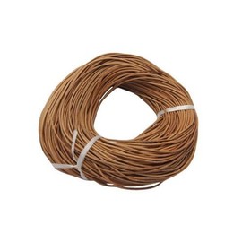HAPPY EIGHT Genuine Real Leather Round Cord, Natural (No Coloring), 0.1 inches (3 mm) x 32.9 ft (10 m)