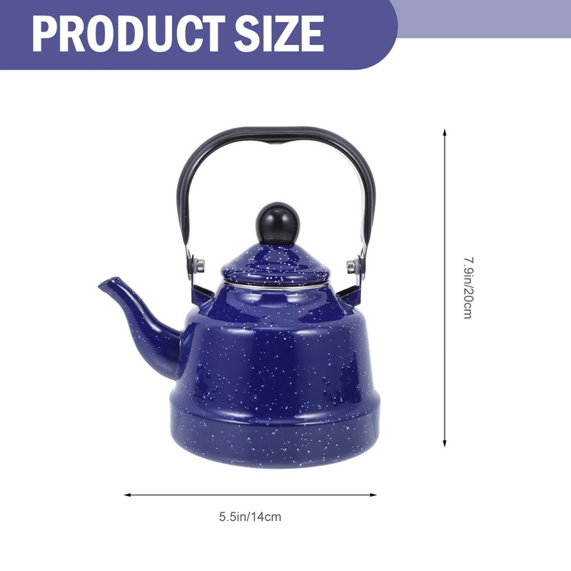 DOITOOL Enamel Tea Kettle Vintage Enamel Teapot 1.1 L Porcelain