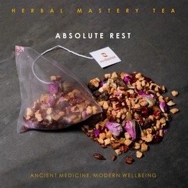 Redmint Absolute Rest Herbal Tea, Natural Sleep Tea Bag for Relaxation and Sleep Support, Rooted in TCM Ingredients with Jujube Date, Barley and Rose, with Corn Fiber Tea Bag, 10 Pouches per Bag
