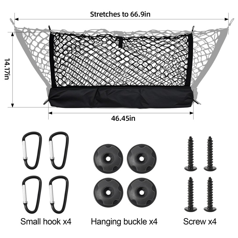 Style Truck Bed Cargo Net with Storage Pouch - Universal