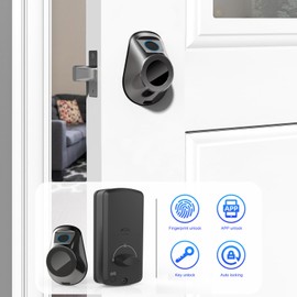 Greensen Keyless Fingerprint Smart Door Entry Lock, Fingerprint Sensor, for 35 mm - 50 mm Thick Wooden Door with Keyless Door Entry Lock for App with Passage Mode Fits