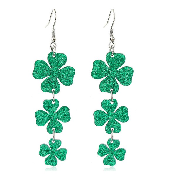 WCRAZYE St. Patrick's Day Dangle Earrings for Women Girls Glitter