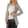 501 Women's Long Blazer (A-15) - gray Plain, size: xl