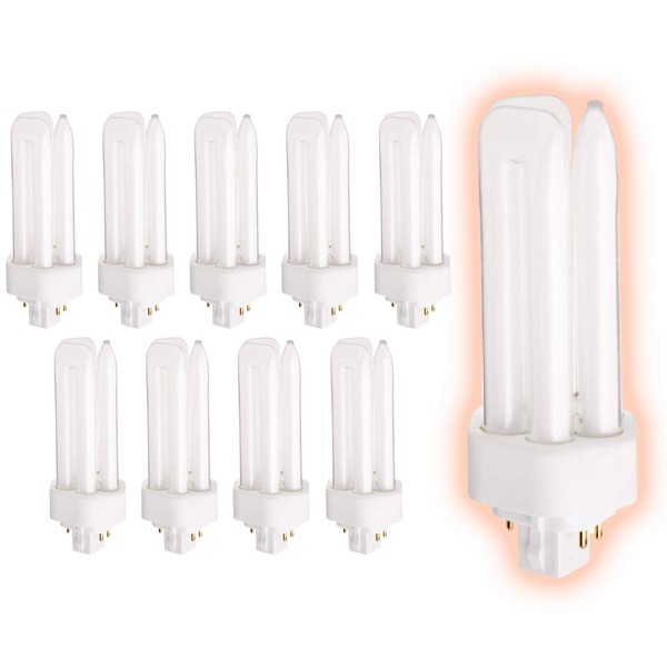 GoodBulb 26 Watt CFL Light Bulbs | 4 Pin GX24Q-3 Base 5000K Daylight | 26W High Output 1800 Lumens | Triple Tube Compact Fluorescent Light Bulbs Plug-in | 10 Pack