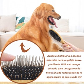 Genérico Cepillo para Perro Pelo Largo 17 mm - Cepillo Mantequilla para Perro Pomerania, Colección Original - Masaje, Baño y Eliminación de Pelo Suelto (1 Unidad)
