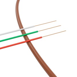 Thermostat Wire 18/3 - Brown - Solid Copper 18 Gauge, 3 Conductor - CL2 (UL Listed) CMR Riser Rated (CL3) - Residential, Commercial and Industrial Rated - 18-3, 25 Feet