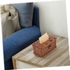 GLEAVI Handwoven Plastic Tissue Box Cover Rectangular Fake Rattan Tissue