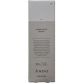  ANDO Face Wash Face Wash, 4 Types of Natural Fatty Acids and 3 Ceramides, 3.5 oz (100 g), For Men Skin Care, For Sensitive Skin, Ultra Dense Foam, Wash   Moisturize, Won't Tend