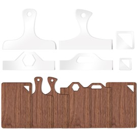Betagt 6 Pcs Router Templates, Charcuterie Board Handle Template, Acrylic Templates for Woodworking, Cutting Board Template Woodworking Tracing Stencils Guide Tool for Kitchen (Style 1)