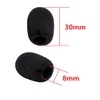 Windshield Headphone Replacement Microphone Sponge, Black, 30x8mm, Set of 10