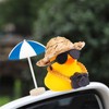 Wonuu Rubber Duck Car Ornaments Car Dashboard Decorations with Straw