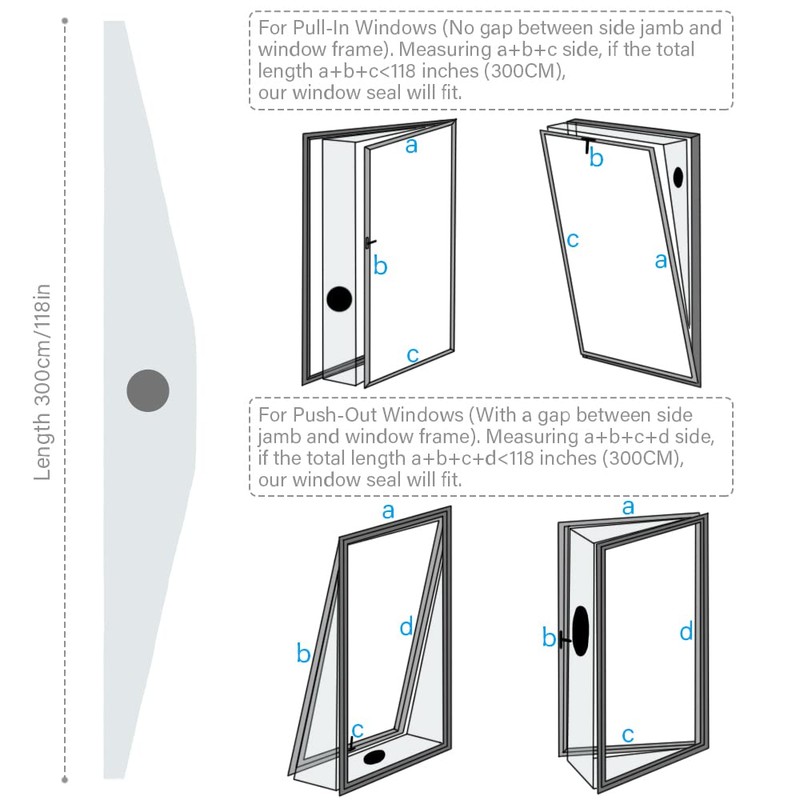 BEWAVE Portable AC Window Seal, Universal Window Seal for Portable