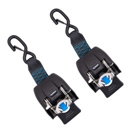 Tie Down 2 in. x 43 in. Stainless Steel Retractable Boat Transom Strap - 1800 lb. Breaking Load Limit / 600 lb. Working Load Limit (2-Pack)