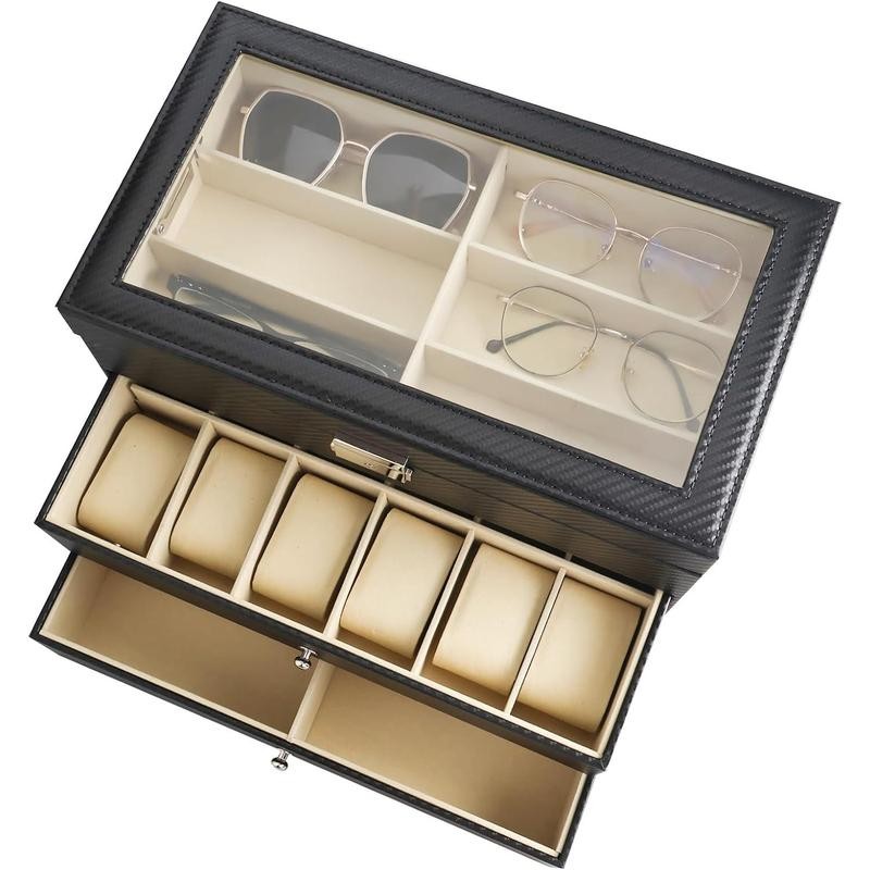 3 Layers 12 Slots Watch Boxes and Pieces Eyeglasses Sunglasses