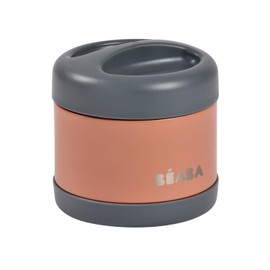 BEABA - Thermal Food Flask - for Baby and Children - 100% Airtight - Stainless Steel - Insulated - Keeps food Hot or Cold for more than 5 hours - Double layered - 500 ml - Terracotta