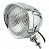 Motorcycle Motorcycle Batelite Headlight with Visor 4.5" Universal (Silver/White Lens)