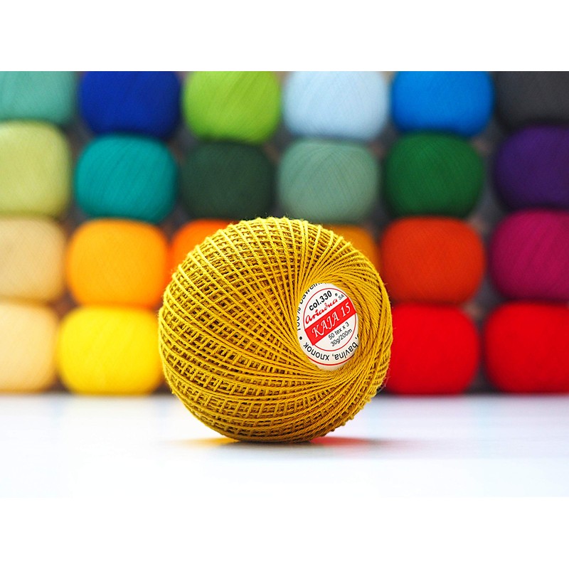 Cotton Crochet Yarn Double Mercerized Thread 220yd/200m Ball 1.05oz/30g Knitting