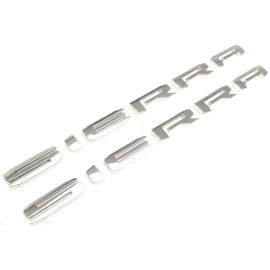 Unbranded 2PC CHROME SMALL SIERRA REPLACEMENT FOR GMC SIERRA DOOR DECAL EMBLEM 2018-2022