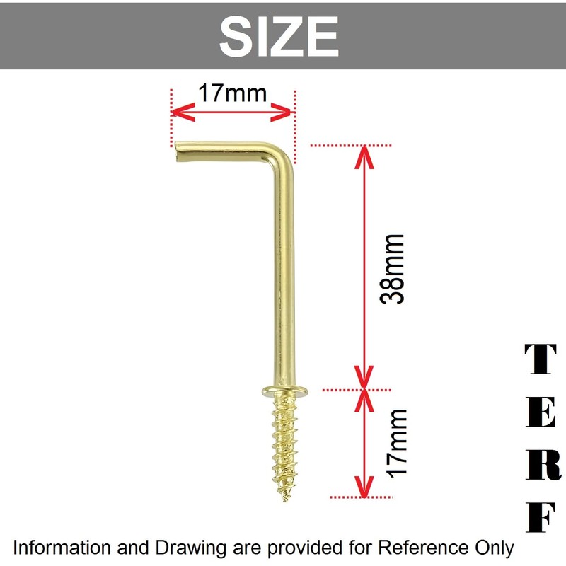 TERF® 38mm Square Bend Shoulder Cup Hook Screw 38mm (1.5